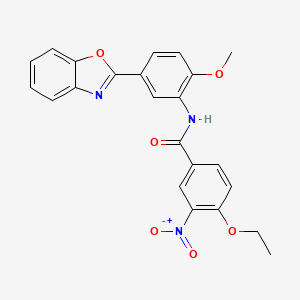 molecular formula C23H19N3O6 B6008096 N-[5-(1,3-benzoxazol-2-yl)-2-methoxyphenyl]-4-ethoxy-3-nitrobenzamide 