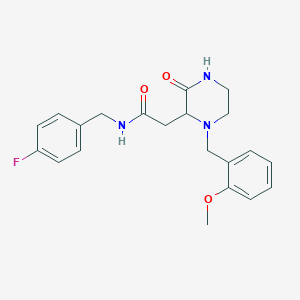 molecular formula C21H24FN3O3 B6008100 N-(4-fluorobenzyl)-2-[1-(2-methoxybenzyl)-3-oxo-2-piperazinyl]acetamide 