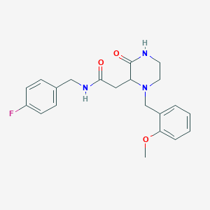 N-(4-fluorobenzyl)-2-[1-(2-methoxybenzyl)-3-oxo-2-piperazinyl]acetamide