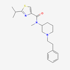 molecular formula C21H29N3OS B6008121 2-isopropyl-N-methyl-N-[1-(2-phenylethyl)-3-piperidinyl]-1,3-thiazole-4-carboxamide 