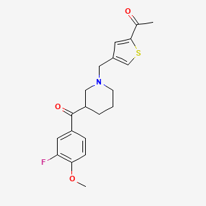 molecular formula C20H22FNO3S B6008139 1-(4-{[3-(3-fluoro-4-methoxybenzoyl)-1-piperidinyl]methyl}-2-thienyl)ethanone 