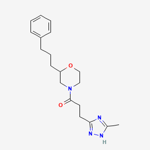 molecular formula C19H26N4O2 B6008152 4-[3-(5-methyl-4H-1,2,4-triazol-3-yl)propanoyl]-2-(3-phenylpropyl)morpholine 