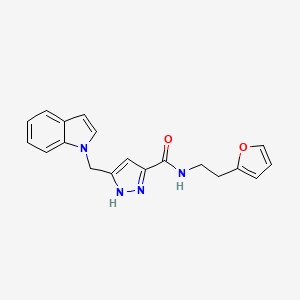 N-[2-(2-furyl)ethyl]-5-(1H-indol-1-ylmethyl)-1H-pyrazole-3-carboxamide