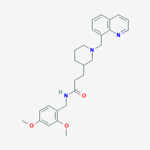 molecular formula C27H33N3O3 B6008170 N-(2,4-dimethoxybenzyl)-3-[1-(8-quinolinylmethyl)-3-piperidinyl]propanamide 
