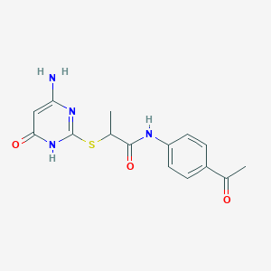 molecular formula C15H16N4O3S B6008177 N-(4-acetylphenyl)-2-[(4-amino-6-oxo-1,6-dihydro-2-pyrimidinyl)thio]propanamide 