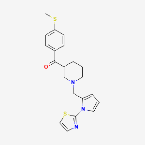 molecular formula C21H23N3OS2 B6008195 [4-(methylthio)phenyl](1-{[1-(1,3-thiazol-2-yl)-1H-pyrrol-2-yl]methyl}-3-piperidinyl)methanone 