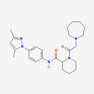 1-(1-azepanylacetyl)-N-[4-(3,5-dimethyl-1H-pyrazol-1-yl)phenyl]-2-piperidinecarboxamide