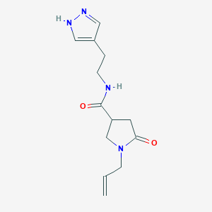 molecular formula C13H18N4O2 B6008220 1-allyl-5-oxo-N-[2-(1H-pyrazol-4-yl)ethyl]-3-pyrrolidinecarboxamide 