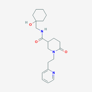 N-[(1-hydroxycyclohexyl)methyl]-6-oxo-1-[2-(2-pyridinyl)ethyl]-3-piperidinecarboxamide