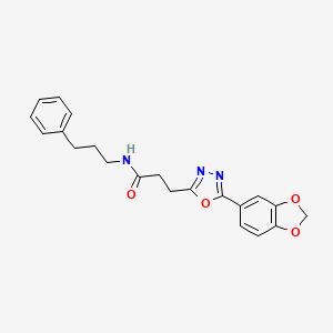 3-[5-(1,3-benzodioxol-5-yl)-1,3,4-oxadiazol-2-yl]-N-(3-phenylpropyl)propanamide