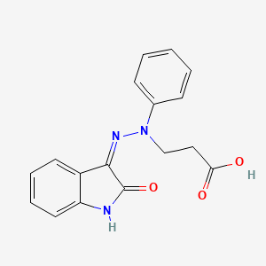 molecular formula C17H15N3O3 B6008246 3-[2-(2-oxo-1,2-dihydro-3H-indol-3-ylidene)-1-phenylhydrazino]propanoic acid 