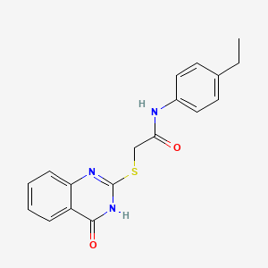 molecular formula C18H17N3O2S B6008254 N-(4-ethylphenyl)-2-[(4-oxo-3,4-dihydro-2-quinazolinyl)thio]acetamide 