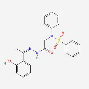 molecular formula C22H21N3O4S B6008283 N-(2-{2-[1-(2-hydroxyphenyl)ethylidene]hydrazino}-2-oxoethyl)-N-phenylbenzenesulfonamide 
