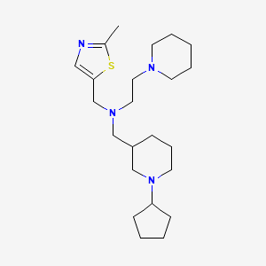 N-[(1-cyclopentyl-3-piperidinyl)methyl]-N-[(2-methyl-1,3-thiazol-5-yl)methyl]-2-(1-piperidinyl)ethanamine