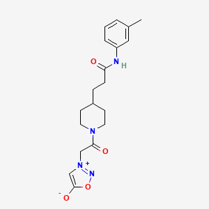 molecular formula C19H24N4O4 B6008312 3-[2-(4-{3-[(3-methylphenyl)amino]-3-oxopropyl}-1-piperidinyl)-2-oxoethyl]-1,2,3-oxadiazol-3-ium-5-olate 