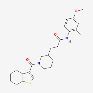 molecular formula C25H32N2O3S B6008322 N-(4-methoxy-2-methylphenyl)-3-[1-(4,5,6,7-tetrahydro-1-benzothien-3-ylcarbonyl)-3-piperidinyl]propanamide 