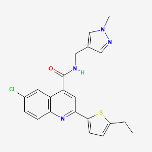 6-chloro-2-(5-ethyl-2-thienyl)-N-[(1-methyl-1H-pyrazol-4-yl)methyl]-4-quinolinecarboxamide