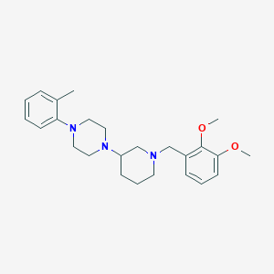 molecular formula C25H35N3O2 B6008338 1-[1-(2,3-dimethoxybenzyl)-3-piperidinyl]-4-(2-methylphenyl)piperazine 