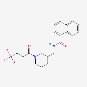 molecular formula C21H23F3N2O2 B6008340 N-{[1-(4,4,4-trifluorobutanoyl)-3-piperidinyl]methyl}-1-naphthamide 