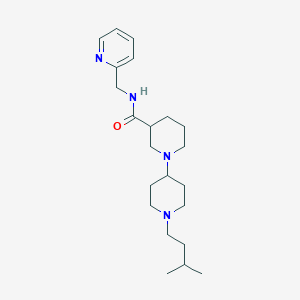 molecular formula C22H36N4O B6008344 1'-(3-methylbutyl)-N-(2-pyridinylmethyl)-1,4'-bipiperidine-3-carboxamide 
