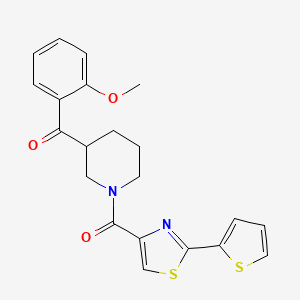 molecular formula C21H20N2O3S2 B6008352 (2-methoxyphenyl)(1-{[2-(2-thienyl)-1,3-thiazol-4-yl]carbonyl}-3-piperidinyl)methanone 