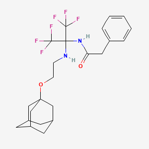 N-[1-{[2-(1-adamantyloxy)ethyl]amino}-2,2,2-trifluoro-1-(trifluoromethyl)ethyl]-2-phenylacetamide