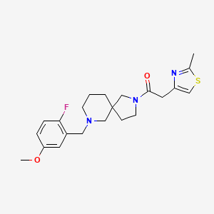molecular formula C22H28FN3O2S B6008378 7-(2-fluoro-5-methoxybenzyl)-2-[(2-methyl-1,3-thiazol-4-yl)acetyl]-2,7-diazaspiro[4.5]decane 
