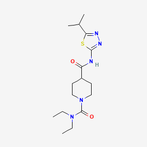 molecular formula C16H27N5O2S B6008380 N~1~,N~1~-diethyl-N~4~-(5-isopropyl-1,3,4-thiadiazol-2-yl)-1,4-piperidinedicarboxamide 