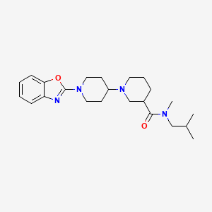 molecular formula C23H34N4O2 B6008402 1'-(1,3-benzoxazol-2-yl)-N-isobutyl-N-methyl-1,4'-bipiperidine-3-carboxamide 