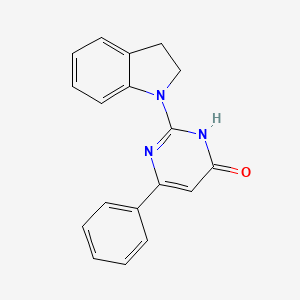 molecular formula C18H15N3O B6008433 2-(2,3-dihydro-1H-indol-1-yl)-6-phenyl-4(3H)-pyrimidinone 