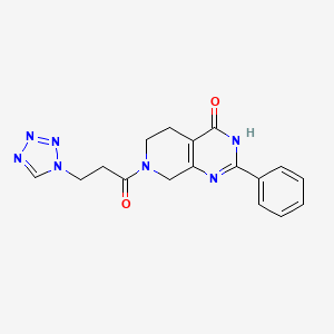 molecular formula C17H17N7O2 B6008441 2-phenyl-7-[3-(1H-tetrazol-1-yl)propanoyl]-5,6,7,8-tetrahydropyrido[3,4-d]pyrimidin-4(3H)-one 