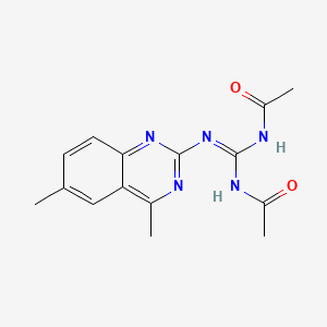 molecular formula C15H17N5O2 B6008455 N,N'-{[(4,6-dimethyl-2-quinazolinyl)amino]methylylidene}diacetamide 