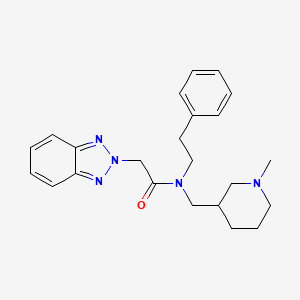 2-(2H-1,2,3-benzotriazol-2-yl)-N-[(1-methyl-3-piperidinyl)methyl]-N-(2-phenylethyl)acetamide