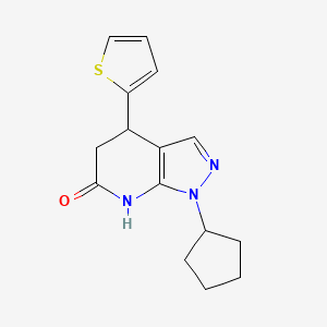 molecular formula C15H17N3OS B6008467 1-cyclopentyl-4-(2-thienyl)-1,4,5,7-tetrahydro-6H-pyrazolo[3,4-b]pyridin-6-one 
