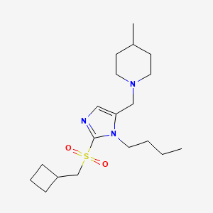 molecular formula C19H33N3O2S B6008477 1-({1-butyl-2-[(cyclobutylmethyl)sulfonyl]-1H-imidazol-5-yl}methyl)-4-methylpiperidine 