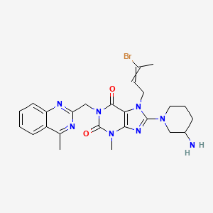 molecular formula C25H29BrN8O2 B600849 (R,E)-8-(3-氨基哌啶-1-基)-7-(3-溴丁-2-烯-1-基)-3-甲基-1-((4-甲基喹唑啉-2-基)甲基)-1H-嘌呤-2,6(3H,7H)-二酮 CAS No. 1446263-39-3