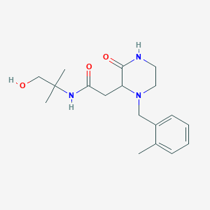 molecular formula C18H27N3O3 B6008506 N-(2-hydroxy-1,1-dimethylethyl)-2-[1-(2-methylbenzyl)-3-oxo-2-piperazinyl]acetamide 
