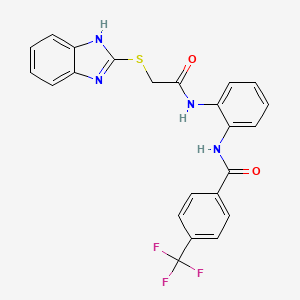 molecular formula C23H17F3N4O2S B6008509 N-(2-{[(1H-benzimidazol-2-ylthio)acetyl]amino}phenyl)-4-(trifluoromethyl)benzamide 