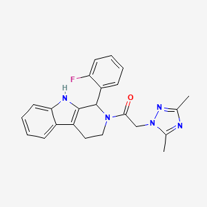 molecular formula C23H22FN5O B6008548 2-[(3,5-dimethyl-1H-1,2,4-triazol-1-yl)acetyl]-1-(2-fluorophenyl)-2,3,4,9-tetrahydro-1H-beta-carboline 