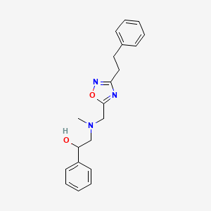molecular formula C20H23N3O2 B6008571 2-(methyl{[3-(2-phenylethyl)-1,2,4-oxadiazol-5-yl]methyl}amino)-1-phenylethanol 