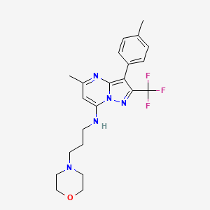 molecular formula C22H26F3N5O B6008587 5-methyl-3-(4-methylphenyl)-N-[3-(4-morpholinyl)propyl]-2-(trifluoromethyl)pyrazolo[1,5-a]pyrimidin-7-amine 