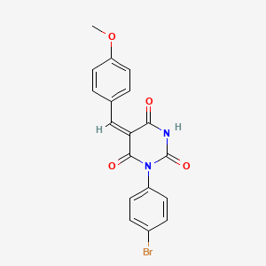 molecular formula C18H13BrN2O4 B6008596 1-(4-bromophenyl)-5-(4-methoxybenzylidene)-2,4,6(1H,3H,5H)-pyrimidinetrione 