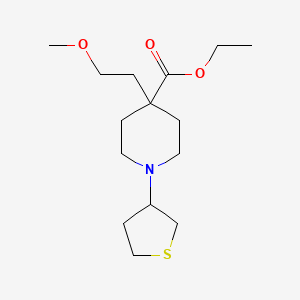 molecular formula C15H27NO3S B6008599 ethyl 4-(2-methoxyethyl)-1-(tetrahydro-3-thienyl)-4-piperidinecarboxylate 