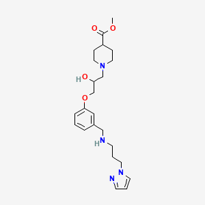 molecular formula C23H34N4O4 B6008601 methyl 1-{2-hydroxy-3-[3-({[3-(1H-pyrazol-1-yl)propyl]amino}methyl)phenoxy]propyl}-4-piperidinecarboxylate 