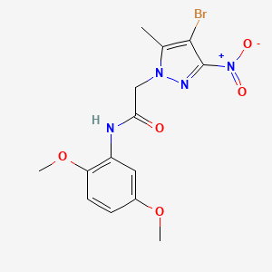 2-(4-bromo-5-methyl-3-nitro-1H-pyrazol-1-yl)-N-(2,5-dimethoxyphenyl)acetamide