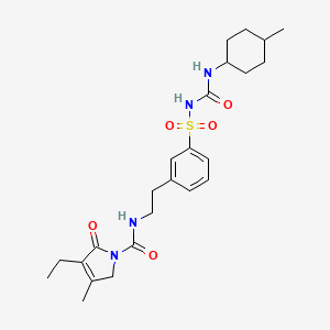molecular formula C24H34N4O5S B600862 1-((3-(2-(((3-乙基-4-甲基-2-氧代-2,3-二氢-1H-吡咯-1-基)羰基)氨基)乙基)苯基)磺酰基)-3-(反式-4-甲基环己基)脲 CAS No. 791104-62-6