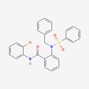 molecular formula C26H21BrN2O3S B6008626 2-[benzyl(phenylsulfonyl)amino]-N-(2-bromophenyl)benzamide 