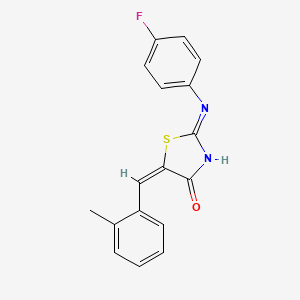 molecular formula C17H13FN2OS B6008628 2-[(4-fluorophenyl)amino]-5-(2-methylbenzylidene)-1,3-thiazol-4(5H)-one 