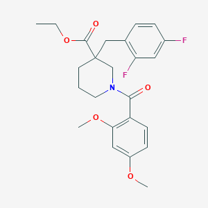 ethyl 3-(2,4-difluorobenzyl)-1-(2,4-dimethoxybenzoyl)-3-piperidinecarboxylate