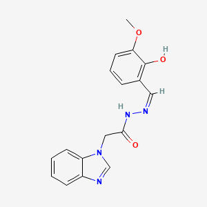molecular formula C17H16N4O3 B6008658 2-(1H-benzimidazol-1-yl)-N'-(2-hydroxy-3-methoxybenzylidene)acetohydrazide 